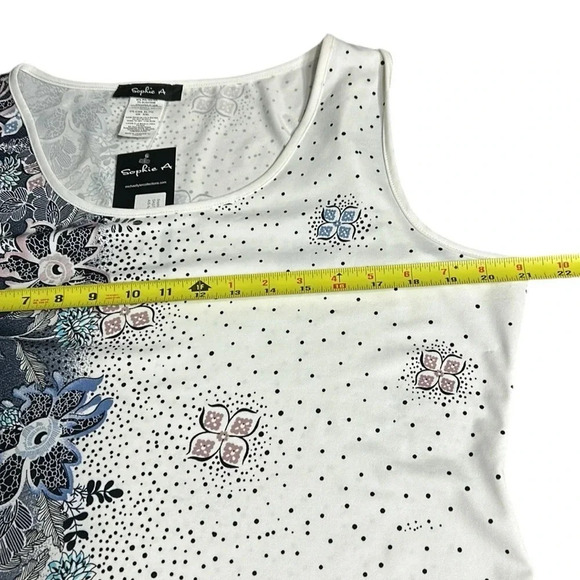 Sophie A.,Blouse,women XL. White,floral,lagenlook,office,cottagecore,travel,NWT, - Picture 11 of 14